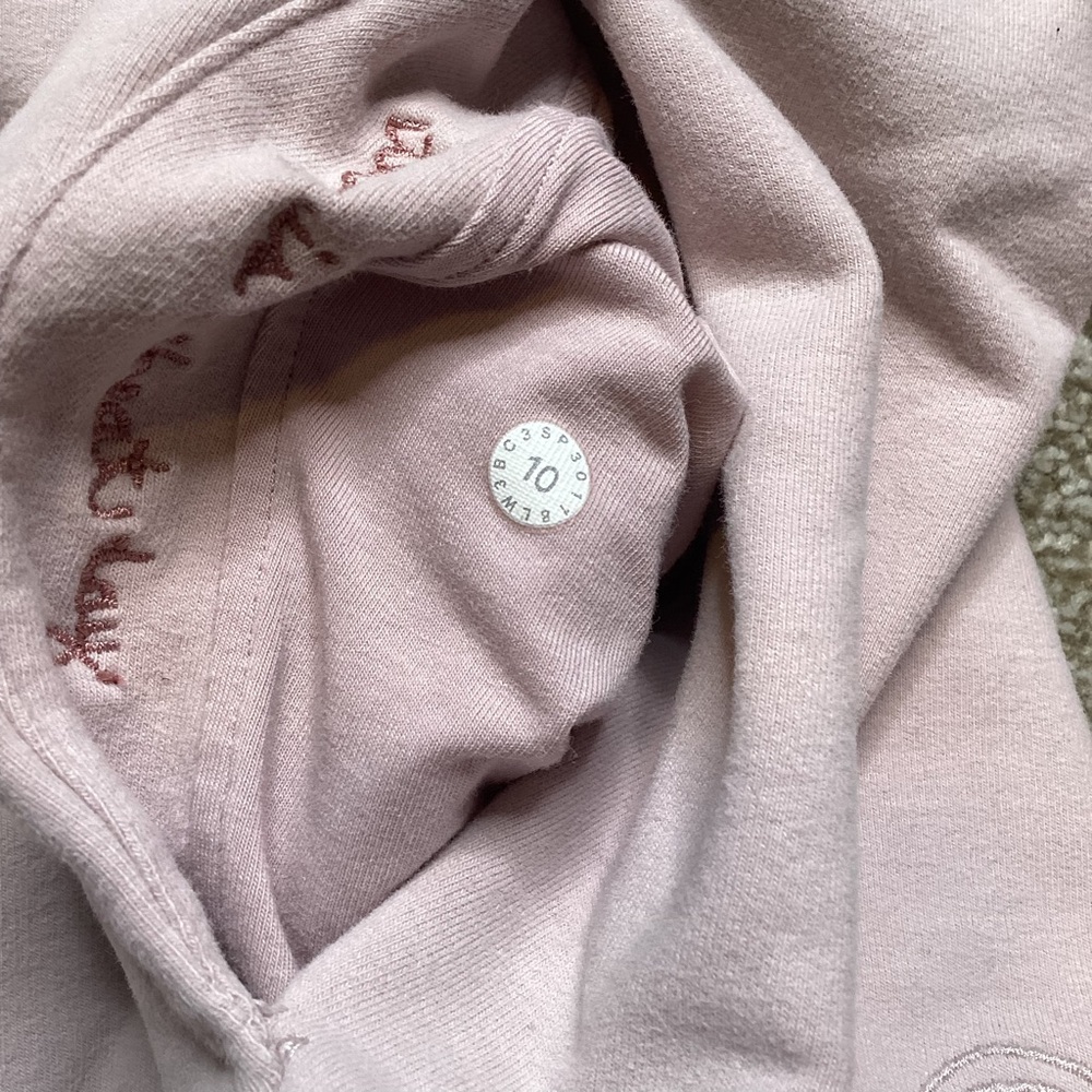 Lululemon Stress Less Pullover Porcelain Pink Sweatshirt Cowl 10 Large - Picture 7 of 7